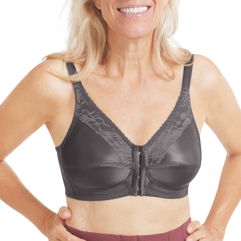 Nancy Wire-free Front Closure Bra - Dark Gray | Amoena