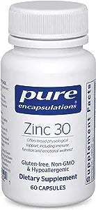Zinc 30 - 60 Veg Capsules | Dietary Supplement | Pure Encapsulations