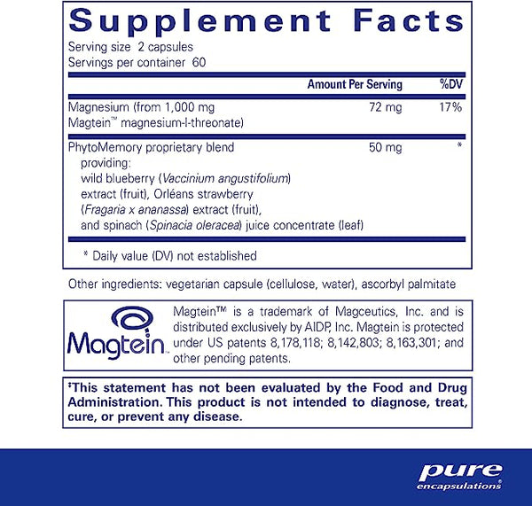 CogniMag - 120 Veg Capsules | Dietary Supplement | Pure Encapsulations