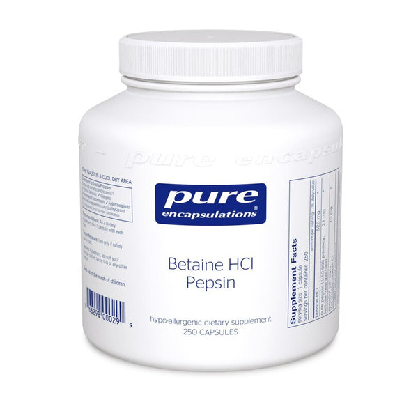 Betaine HCl Pepsin - 250 Veg Capsules | Dietary Supplement | Pure Encapsulations