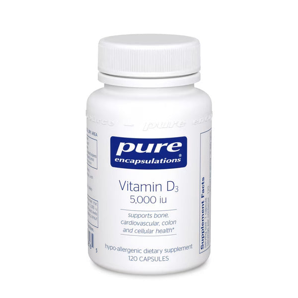 Vitamin D3 125 mcg (5,000 IU) - 60 Veg Capsules | Dietary Supplement | Pure Encapsulations